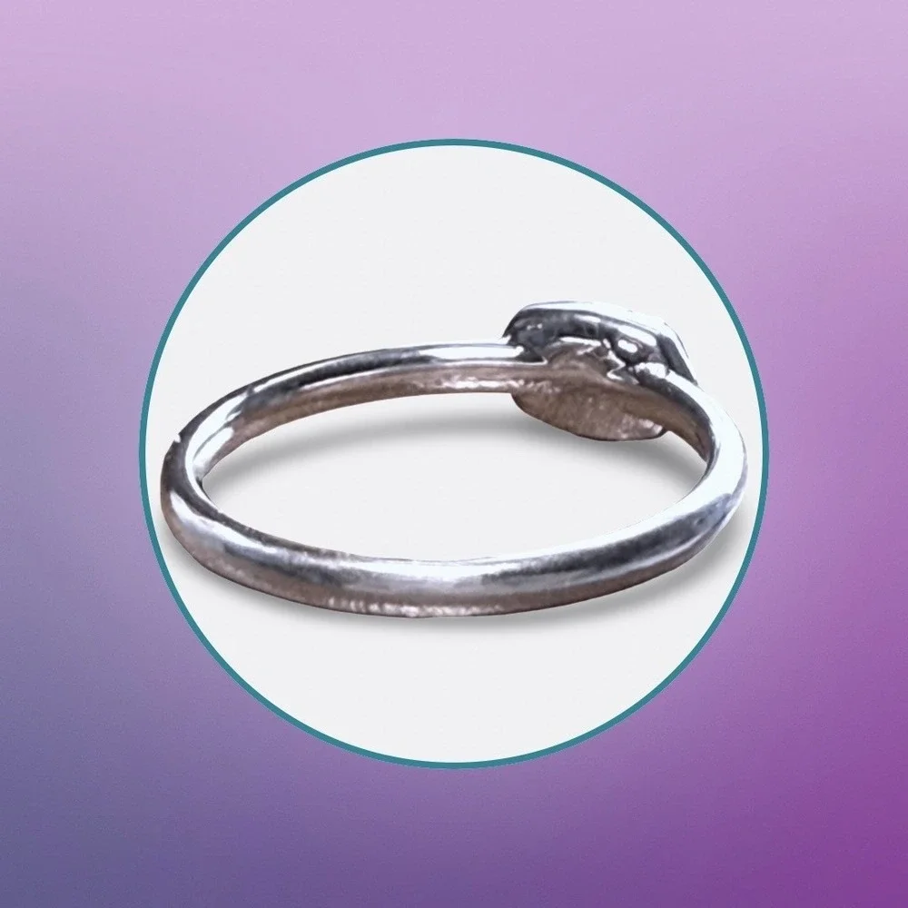 Kendra Scott Stackable Amethyst Stone Ring 7.25 Lavender Silver Dainty Retired‎